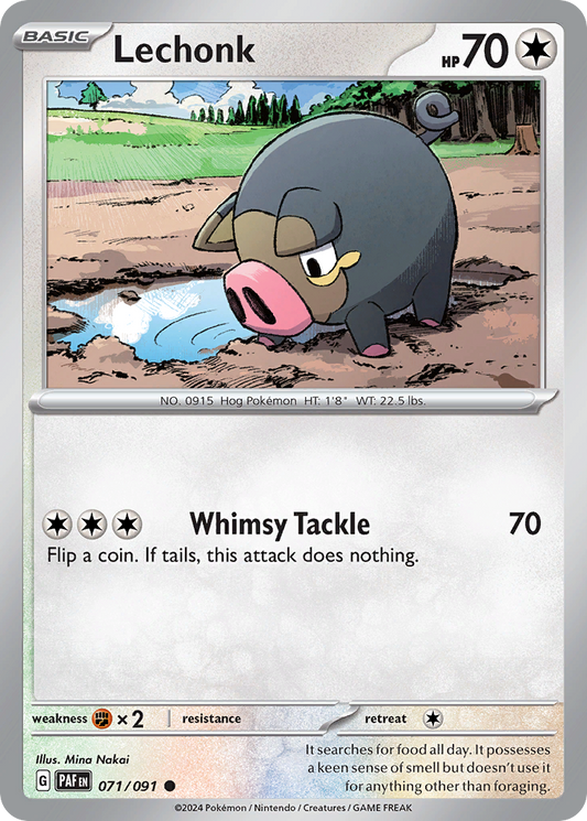 Lechonk - 71/91 - Reverse Holofoil - NM - Common - Paldean Fates