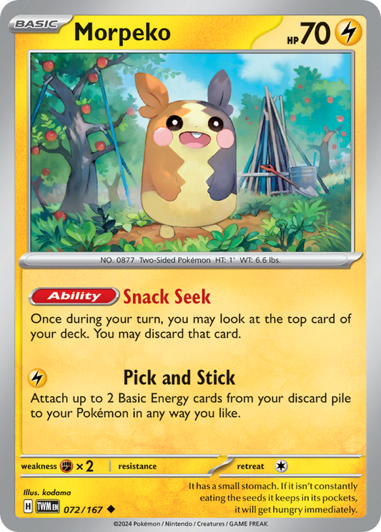 Morpeko - 72/167 - Normal - NM - Uncommon - Twilight Masquerade
