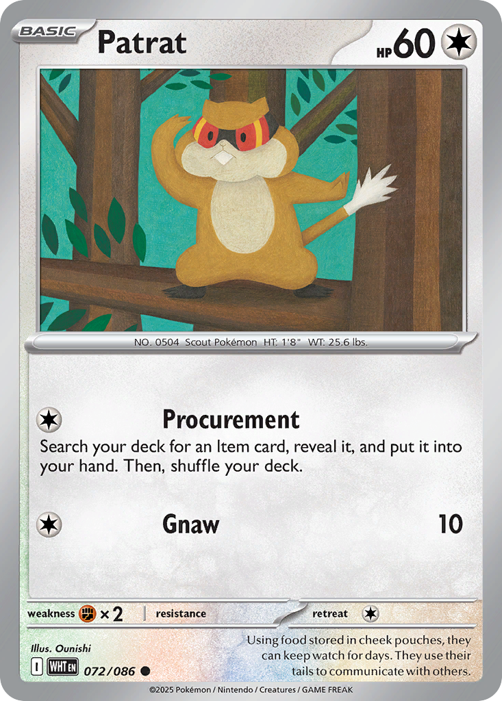 Patrat - 72/86 - Reverse Holofoil - NM - Common - White Flare