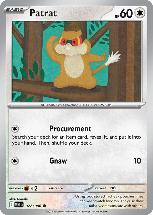 Patrat - 72/86 - Reverse Holofoil - NM - Common - White Flare