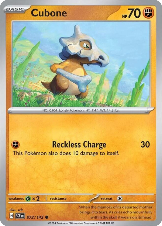 Cubone - 72/142 - Reverse Holofoil - NM - Common - Stellar Crown