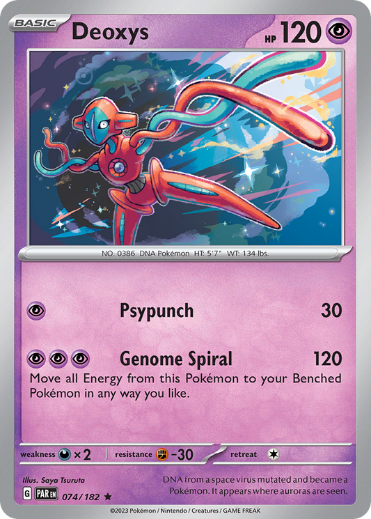 Deoxys - 74/182 - Holofoil - NM - Rare - Paradox Rift
