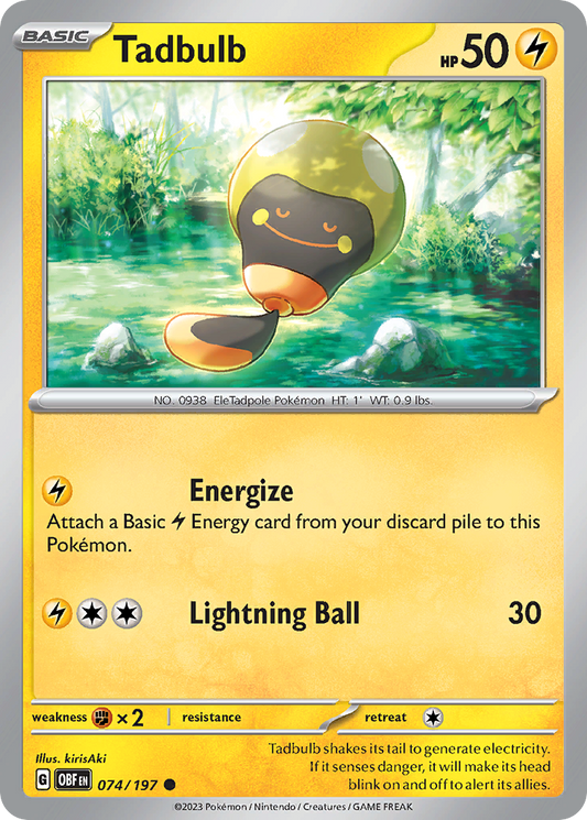 Tadbulb - 74/197 - Normal - NM - Common - Obsidian Flames