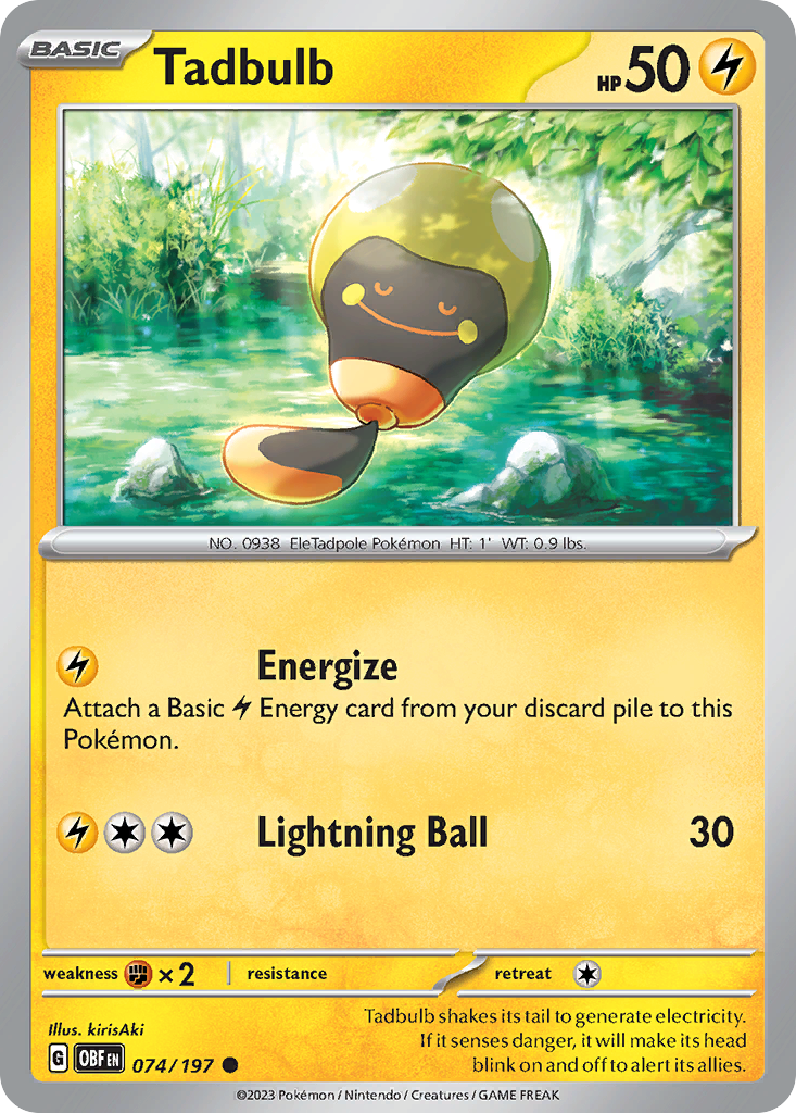 Tadbulb - 74/197 - Reverse Holofoil - NM - Common - Obsidian Flames