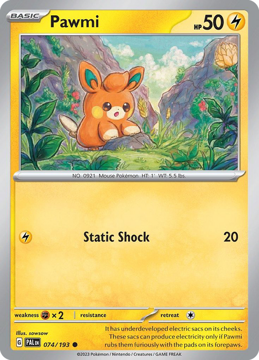 Pawmi - 74/193 - Reverse Holofoil - NM - Common - Paldea Evolved