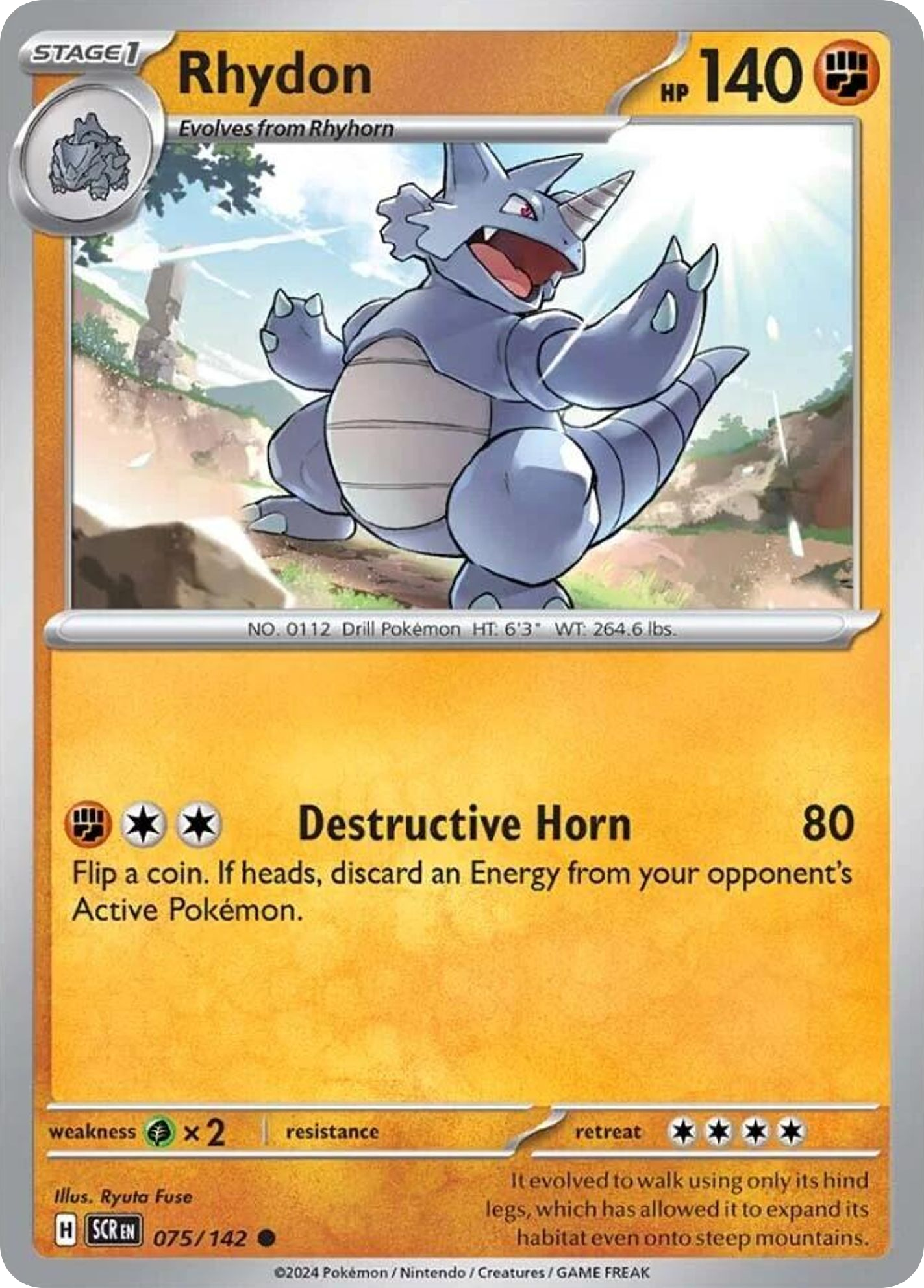 Rhydon - 75/142 - Reverse Holofoil - NM - Common - Stellar Crown