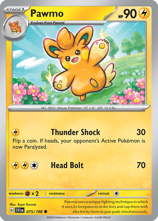 Pawmo - 75/198 - Reverse Holofoil - NM - Common - Scarlet & Violet