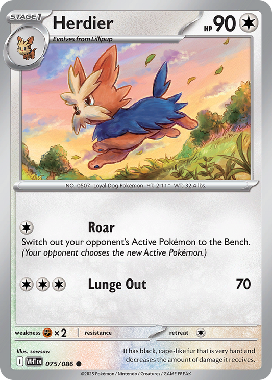 Herdier - 75/86 - Reverse Holofoil - NM - Common - White Flare