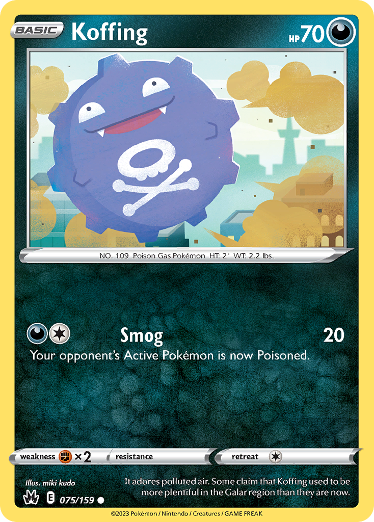 Koffing - 75/159 - Normal - NM - Common - Crown Zenith