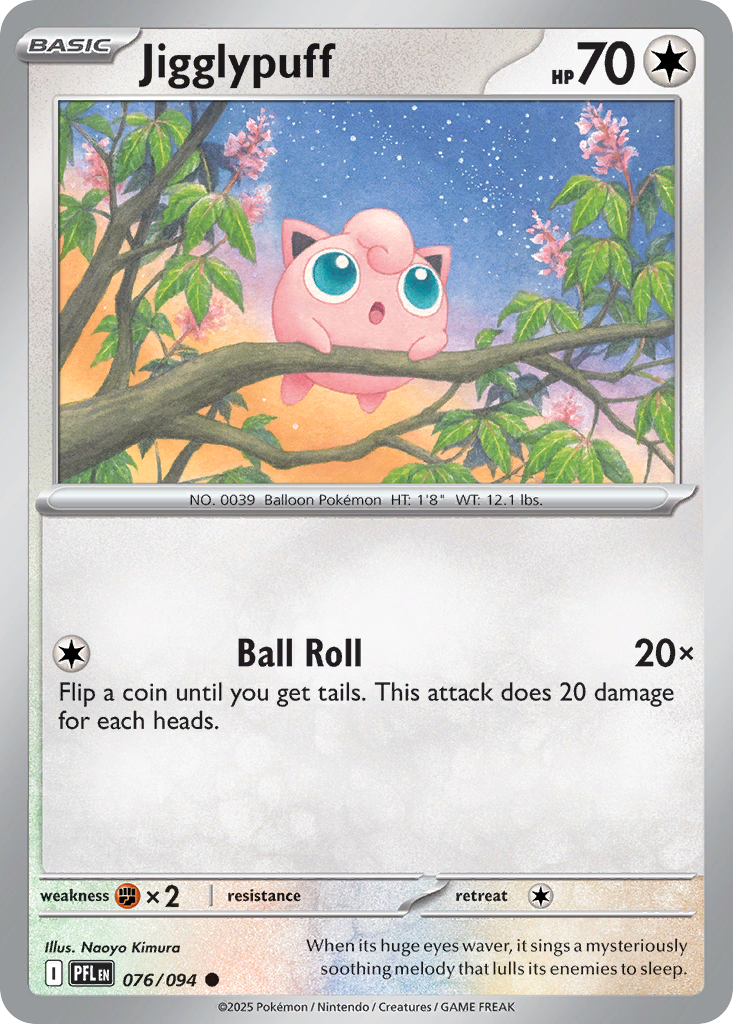 Jigglypuff - 76/94 - Reverse Holofoil - NM - Common - Phantasmal Flames