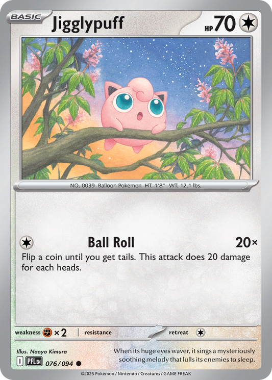 Jigglypuff - 76/94 - Reverse Holofoil - NM - Common - Phantasmal Flames