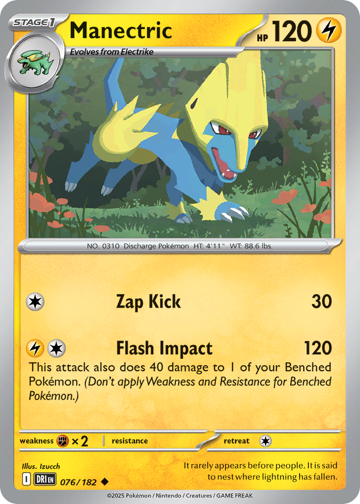 Manectric - 76/182 - Reverse Holofoil - NM - Uncommon - Destined Rivals