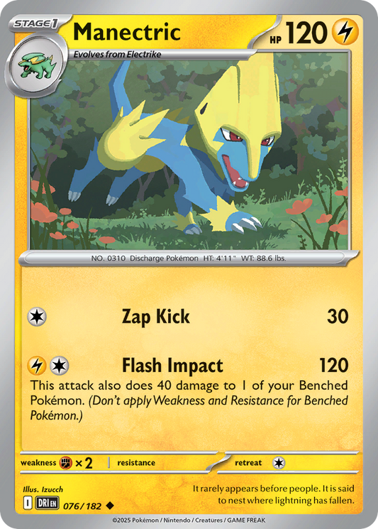 Manectric - 76/182 - Reverse Holofoil - NM - Uncommon - Destined Rivals