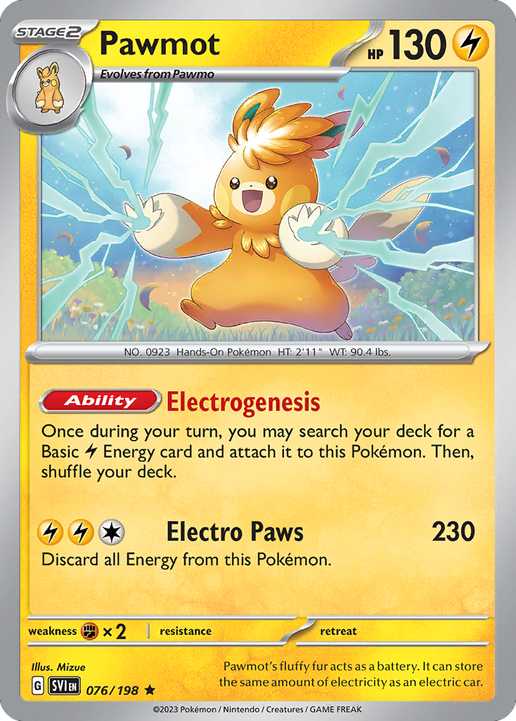Pawmot - 76/198 - Reverse Holofoil - NM - Rare - Scarlet & Violet
