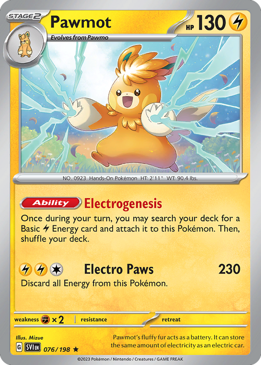 Pawmot - 76/198 - Reverse Holofoil - NM - Rare - Scarlet & Violet