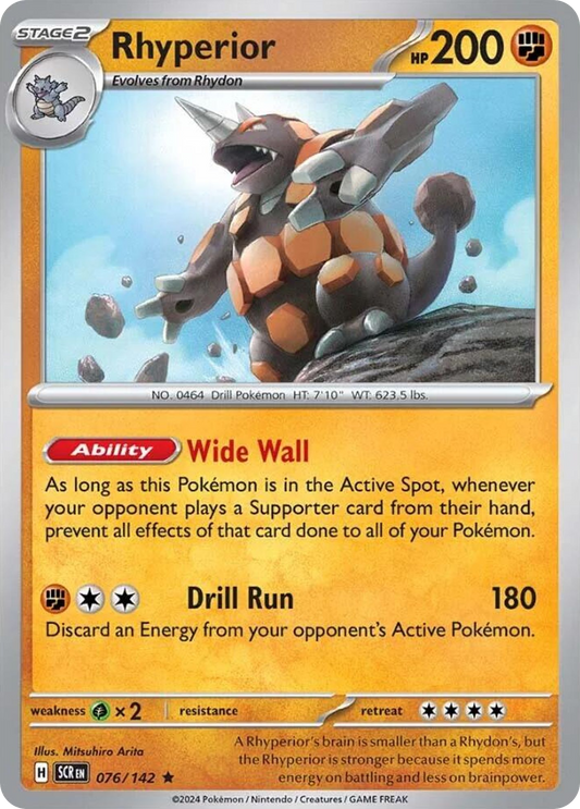 Rhyperior - 76/142 - Holofoil - NM - Rare - Stellar Crown