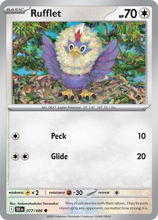 Rufflet - 77/86 - Normal - NM - Common - Black Bolt