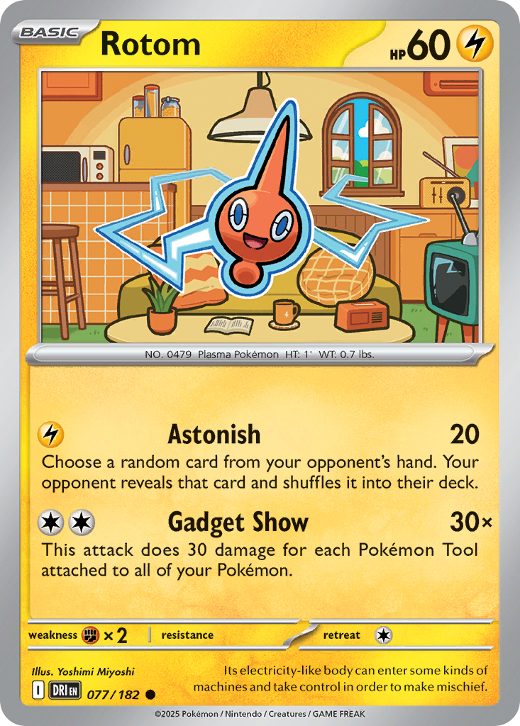 Rotom - 77/182 - Reverse Holofoil - NM - Common - Destined Rivals