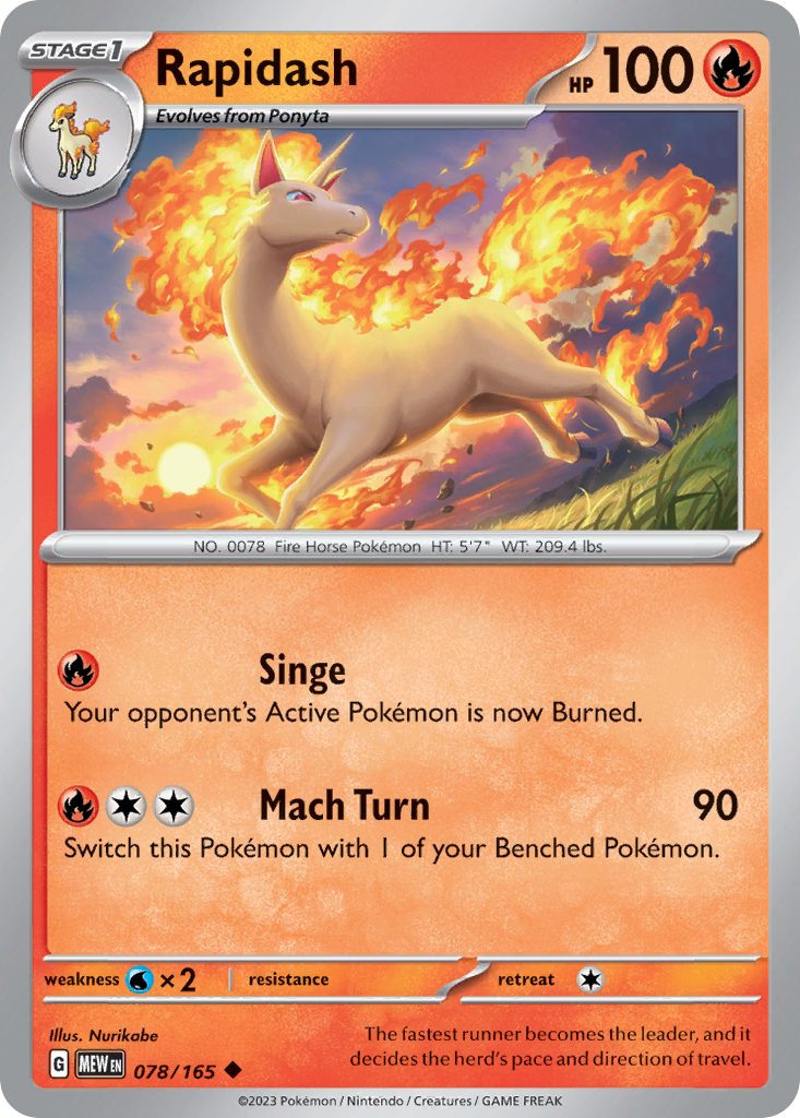 Rapidash - 78/165 - Normal - NM - Uncommon - 151
