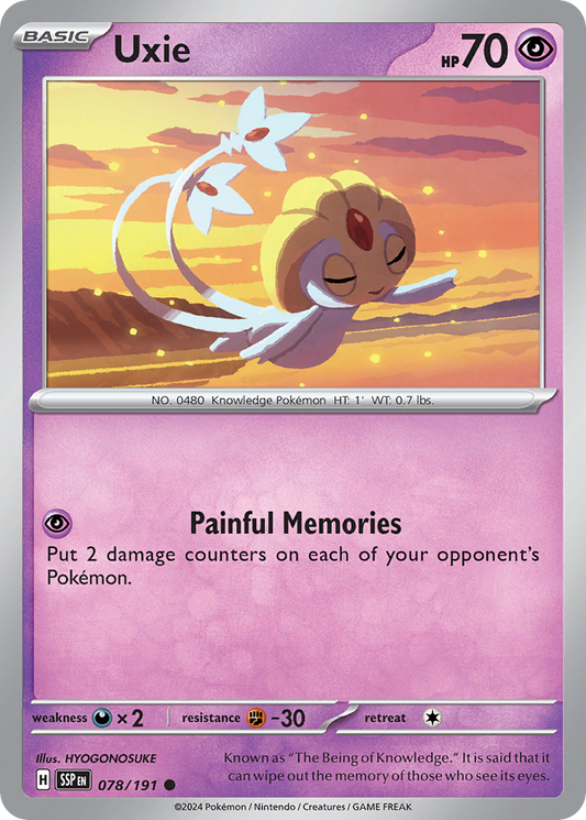 Uxie - 78/191 - Normal - NM - Common - Surging Sparks