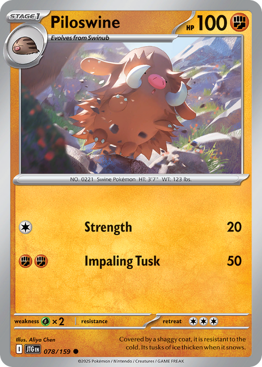 Piloswine - 78/159 - Normal - NM - Common - Journey Together