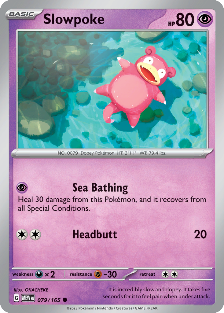 Slowpoke - 79/165 - Reverse Holofoil - NM - Common - 151