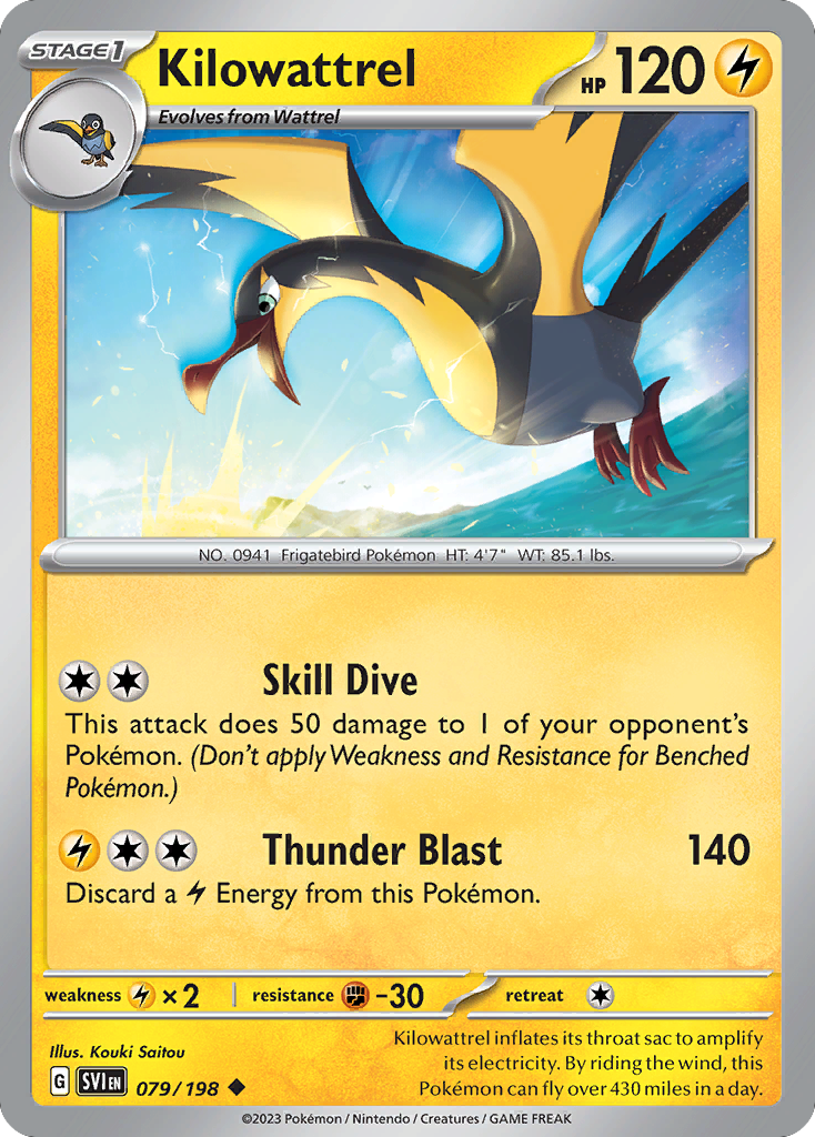 Kilowattrel - 79/198 - Normal - NM - Uncommon - Scarlet & Violet