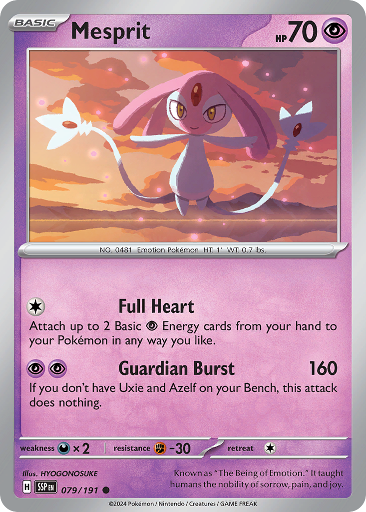 Mesprit - 79/191 - Reverse Holofoil - NM - Common - Surging Sparks
