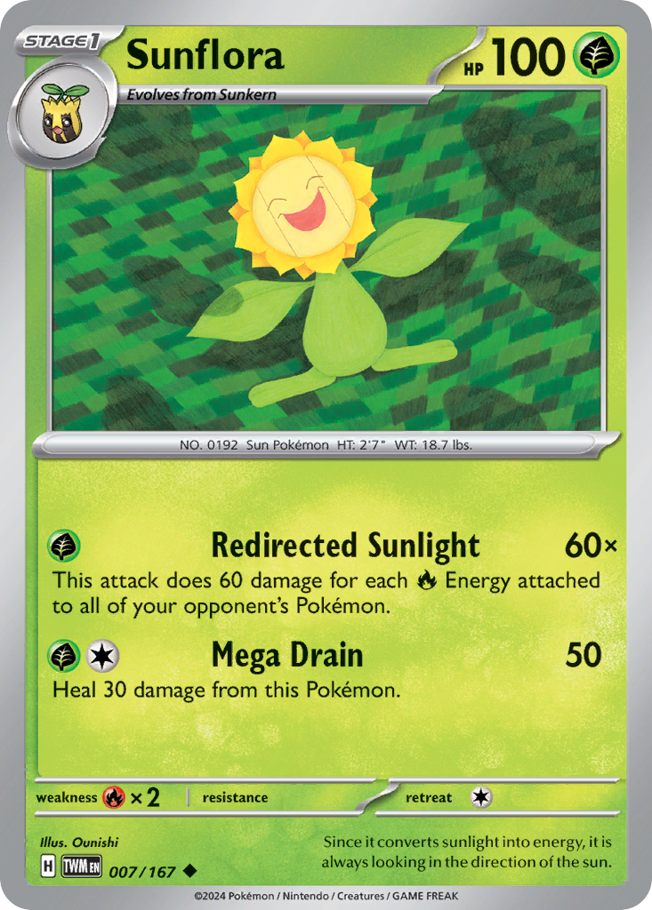 Sunflora - 7/167 - Normal - NM - Uncommon - Twilight Masquerade