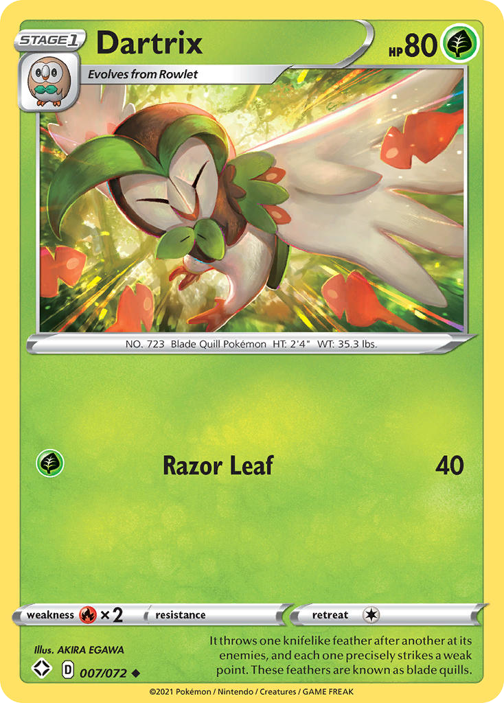 Dartrix - 7/72 - Normal - NM - Uncommon - Shining Fates
