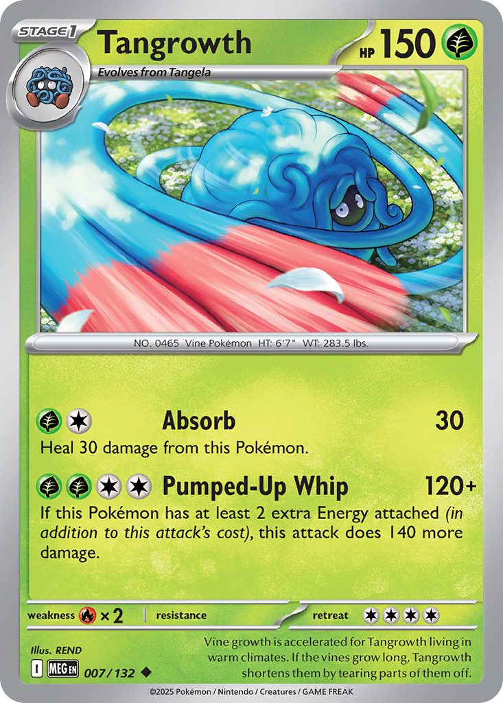 Tangrowth - 7/132 - Reverse Holofoil - NM - Uncommon - Mega Evolution