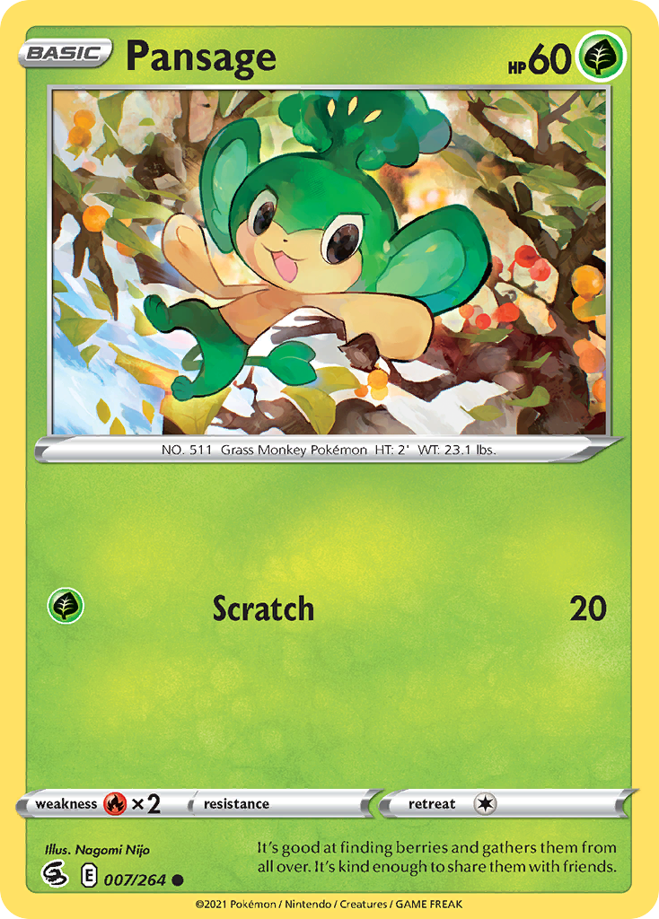 Pansage - 7/264 - Normal - NM - Common - Fusion Strike