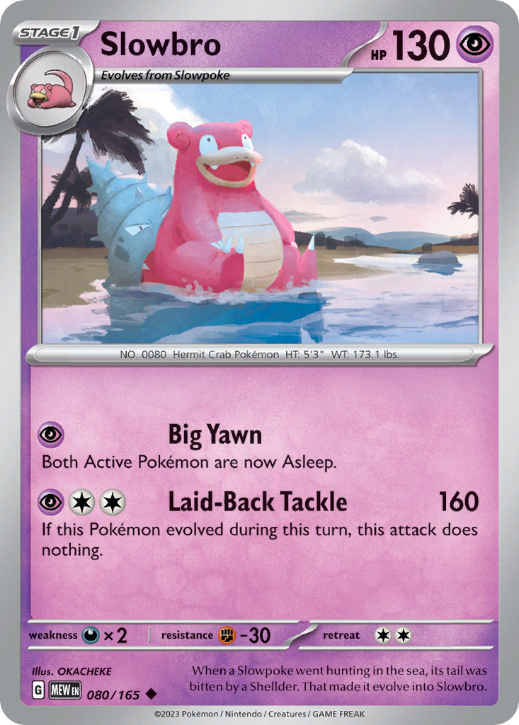 Slowbro - 80/165 - Reverse Holofoil - NM - Uncommon - 151