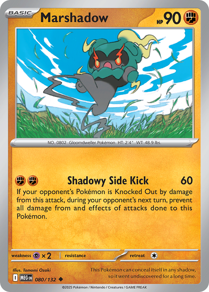 Marshadow - 80/132 - Reverse Holofoil - NM - Uncommon - Mega Evolution