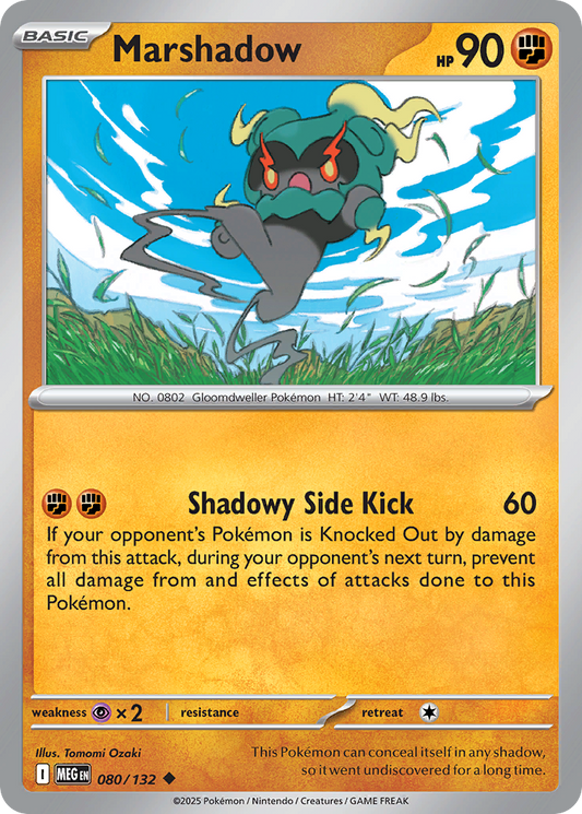 Marshadow - 80/132 - Reverse Holofoil - NM - Uncommon - Mega Evolution