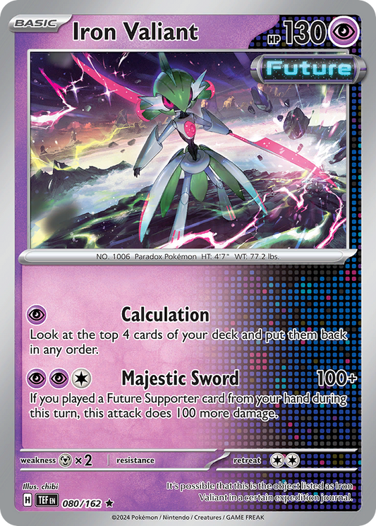 Iron Valiant - 80/162 - Holofoil - NM - Rare - Temporal Forces