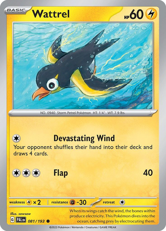 Wattrel - 81/193 - Normal - NM - Common - Paldea Evolved