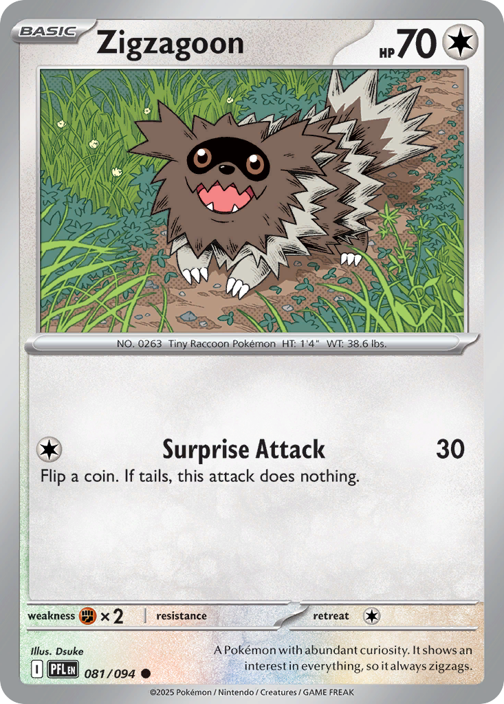 Zigzagoon - 81/94 - Reverse Holofoil - NM - Common - Phantasmal Flames