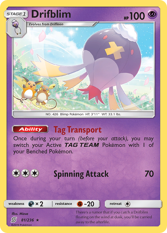 Drifblim - 81/236 - Normal - NM - Rare - Unified Minds