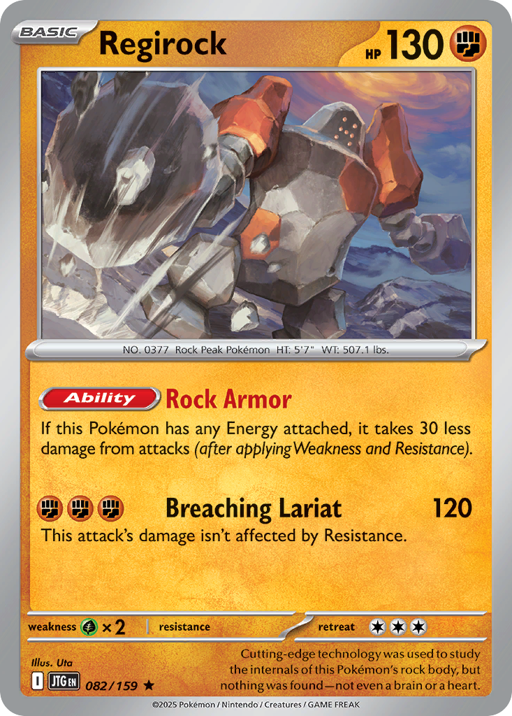 Regirock - 82/159 - Holofoil - NM - Rare - Journey Together
