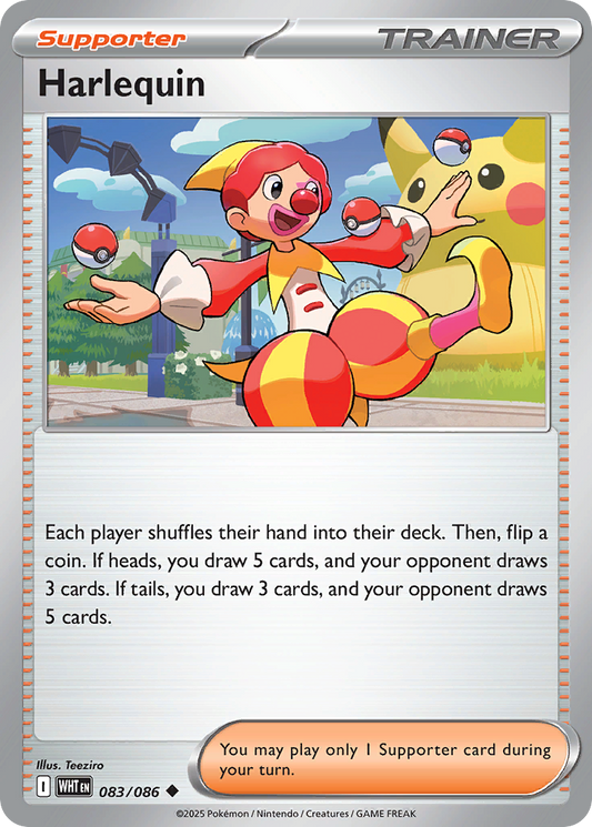Harlequin - 83/86 - Reverse Holofoil - NM - Uncommon - White Flare