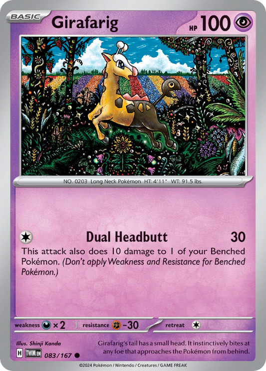 Girafarig - 83/167 - Reverse Holofoil - NM - Common - Twilight Masquerade