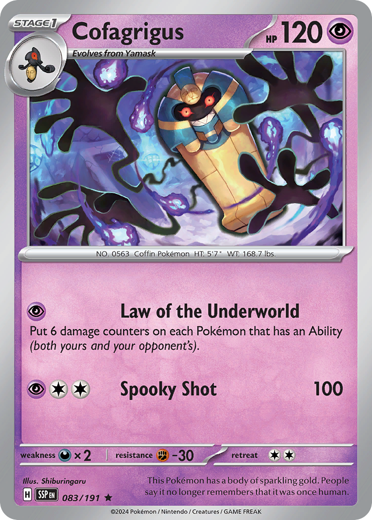 Cofagrigus - 83/191 - Holofoil - NM - Rare - Surging Sparks