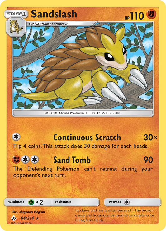 Sandslash - 84/214 - Normal - NM - Rare - Unbroken Bonds