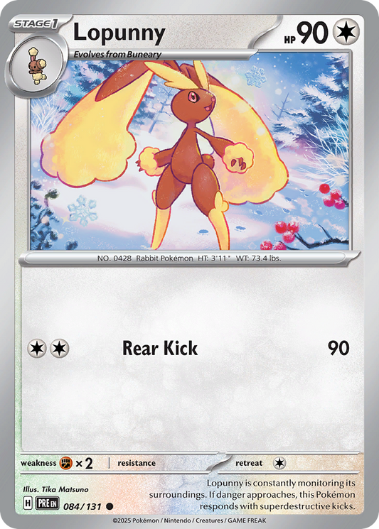 Lopunny - 84/131 - Reverse Holofoil - NM - Common - Prismatic Evolutions