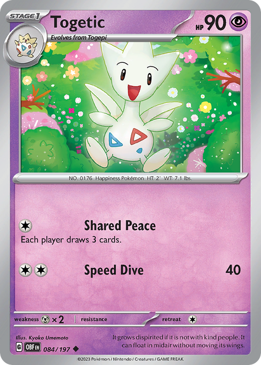 Togetic - 84/197 - Normal - NM - Uncommon - Obsidian Flames