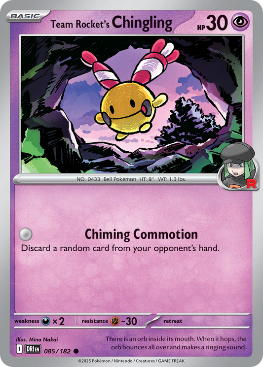 Team Rocket's Chingling - 85/182 - Reverse Holofoil - NM - Common - Destined Rivals