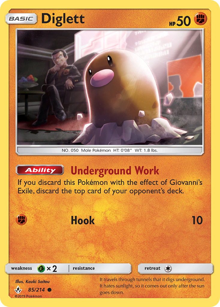 Diglett - 85/214 - Normal - NM - Common - Unbroken Bonds