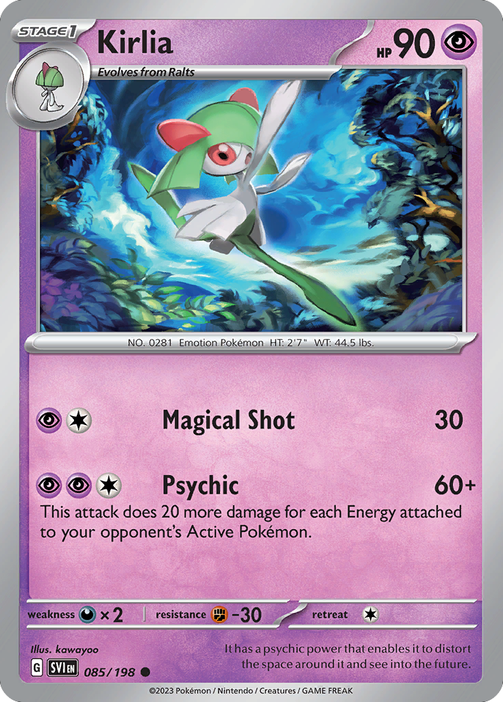 Kirlia - 85/198 - Reverse Holofoil - NM - Common - Scarlet & Violet