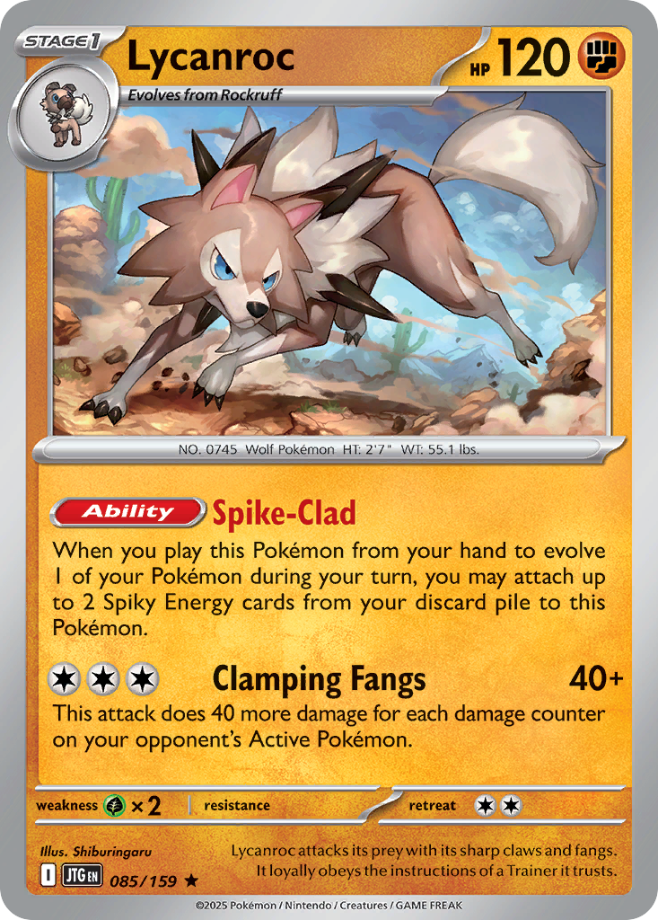 Lycanroc - 85/159 - Holofoil - NM - Rare - Journey Together